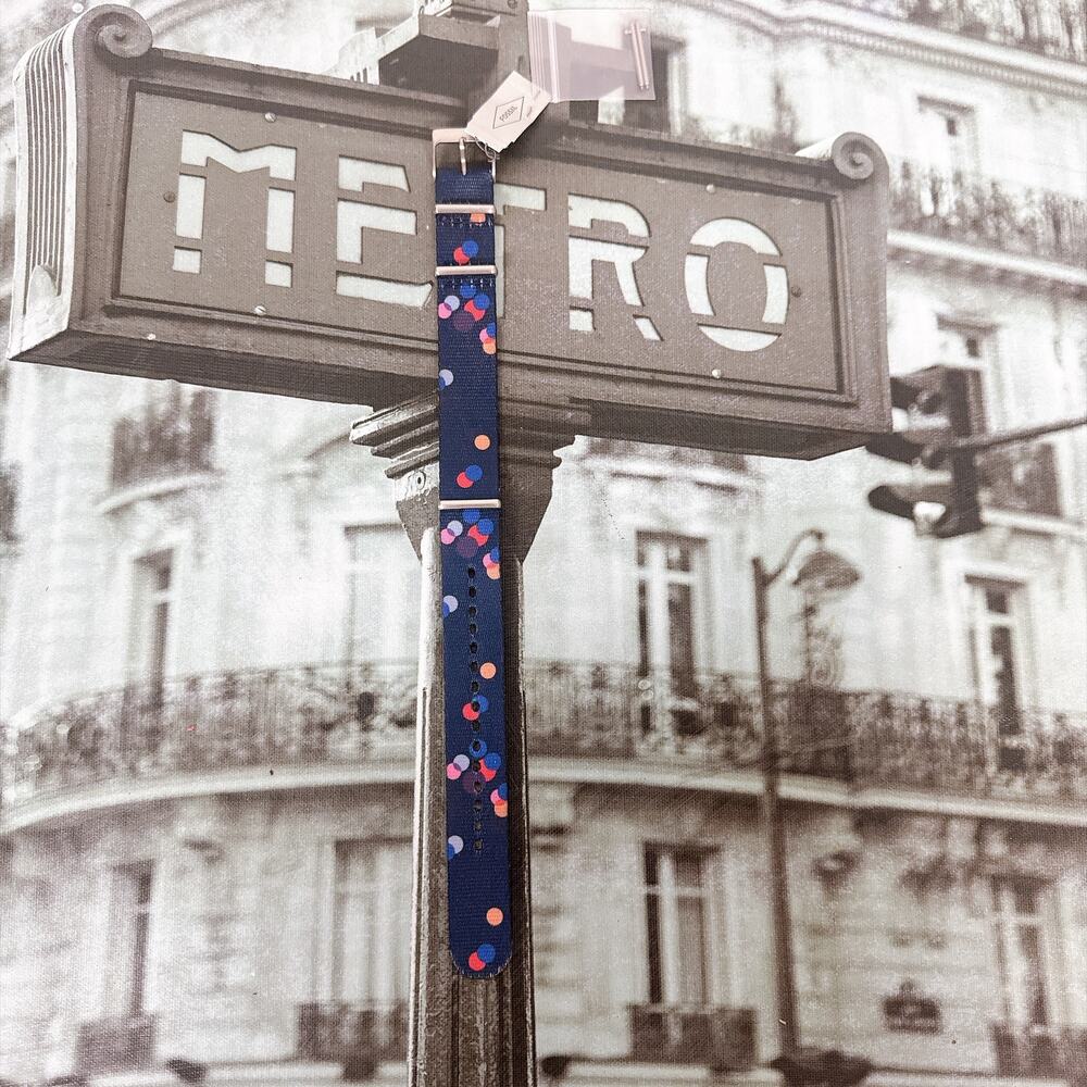 Fossil S181319 Blue‑Patterned Fabric Interchangeable Watch Strap